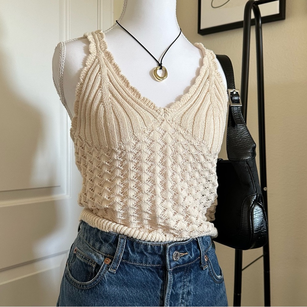 H&M Cream Knit Tank Top